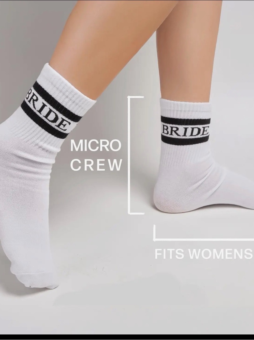 Bridal / bride White Micro Crew Socks - Women's